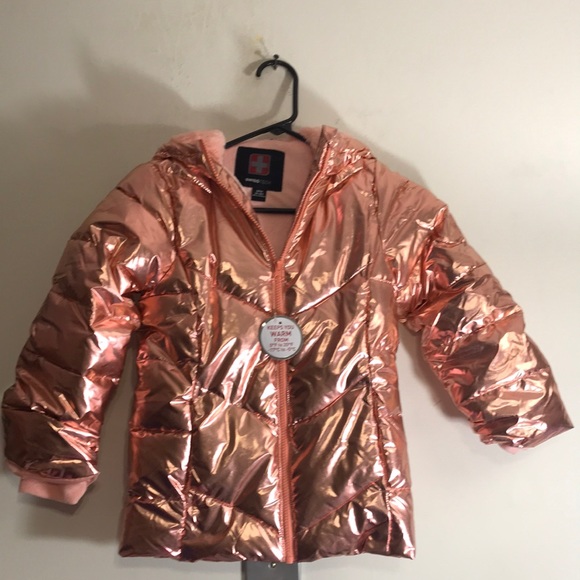 Swiss Tech Jackets & Coats Swiss Tech Girls Shiny Metallic Pink